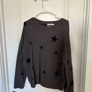 Gray Sweater with Black Star Pattern